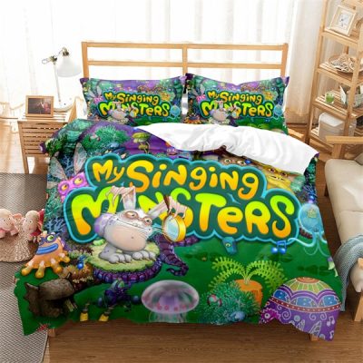 My Singing Monsters Comfortable Bedding Three Piece Soft and Breathable Duvet Cover Gift 39 - My Singing Monsters Shop
